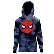 Marvel Icons Boys Pullover Fashion Hoodie Sweatshirt for Kids (Blue Wash, Sizes 4-16)