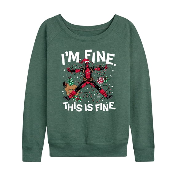 Marvel - Im Fine Deadpool - Women's French Terry Long Sleeve Pullover