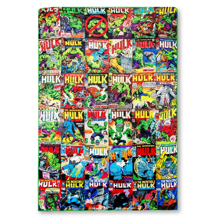 Marvel Incredible Hulk Comic Books Oversized Sherpa Throw Blanket
