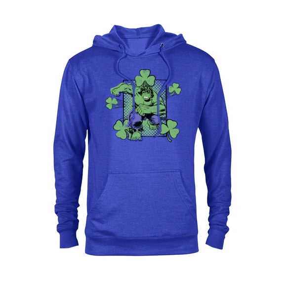 Marvel Super Heroes Hulk Green Shamrocks St. Patrick's Day - Pullover Hoodie for Adults - Customized-Navy
