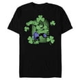 thumbnail image 1 of Marvel Incredible Hulk St. Patrick's Day Shamrock - Short Sleeve Blended T-Shirt for Adults - Customized-Black, 1 of 5