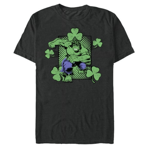 Marvel Incredible Hulk St. Patrick's Day Shamrock - Short Sleeve Blended T-Shirt for Adults - Customized-Dark Heather