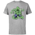 thumbnail image 1 of Marvel Super Heroes Hulk Green Shamrocks St. Patrick's Day - Short Sleeve Cotton T-Shirt for Adults - Customized-Athletic Heather, 1 of 5