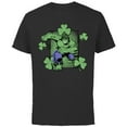 thumbnail image 1 of Marvel Super Heroes Hulk Green Shamrocks St. Patrick's Day - Short Sleeve Cotton T-Shirt for Adults - Customized-Black, 1 of 5