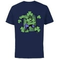 thumbnail image 1 of Marvel Super Heroes Hulk Green Shamrocks St. Patrick's Day - Short Sleeve Cotton T-Shirt for Adults - Customized-Navy, 1 of 5