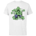 thumbnail image 1 of Marvel Super Heroes Hulk Green Shamrocks St. Patrick's Day - Short Sleeve Cotton T-Shirt for Adults - Customized-White, 1 of 5