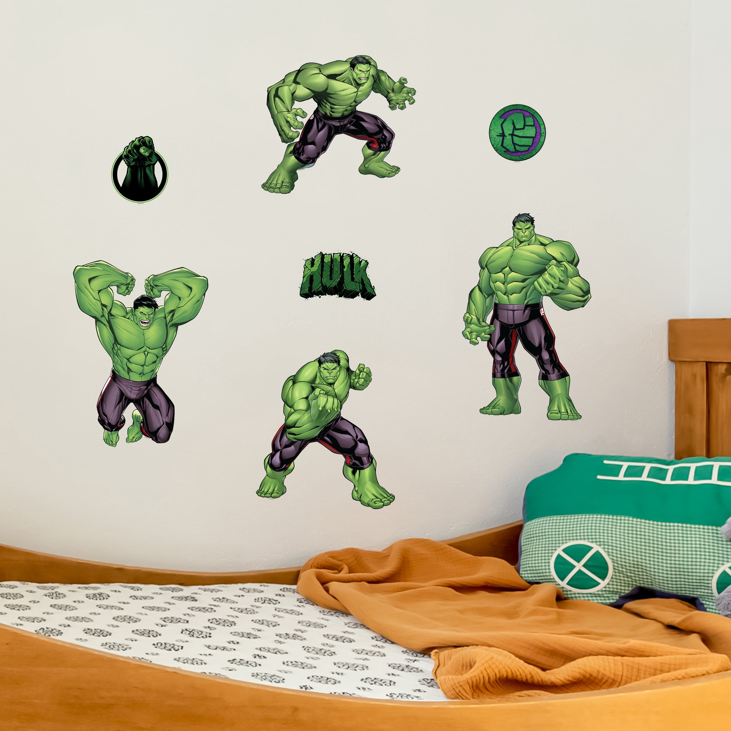 Mini Hulk Sticker Marvel Incredible Hulk Wall Decals - Set of 7 Removable Vinyl Stickers ...