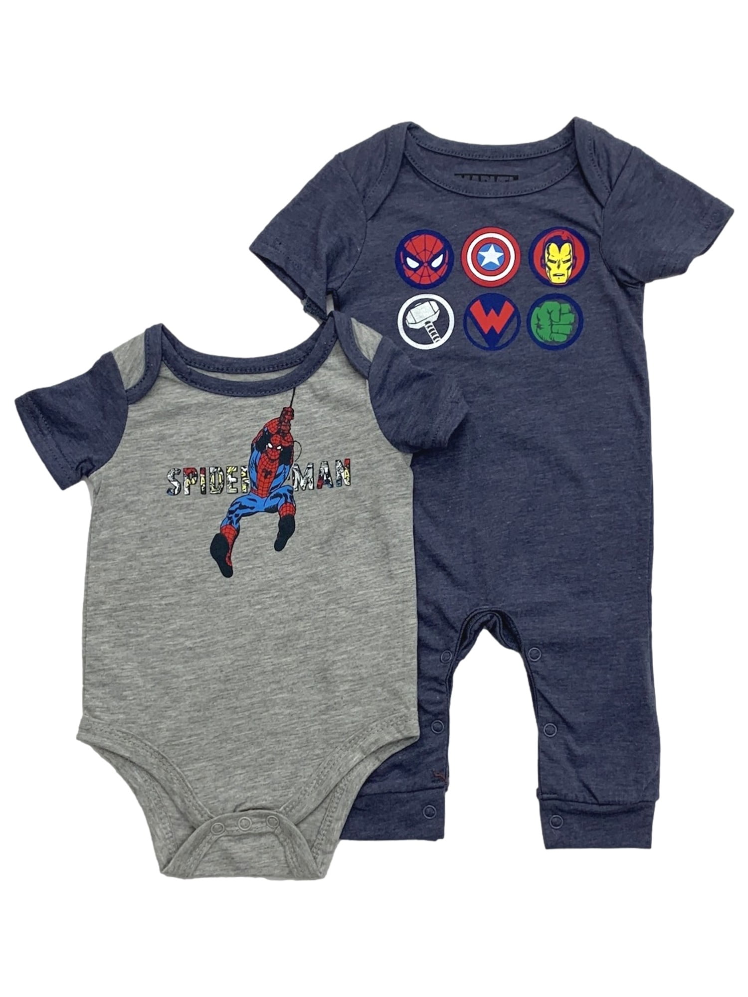 Marvel Infant Boys 2pc SpiderMan Baby Outfit Bodysuit & Coverall Set 6