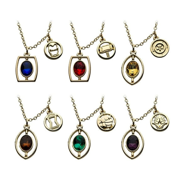 Marvel Infinity Stone Necklace Set | 6 Pieces