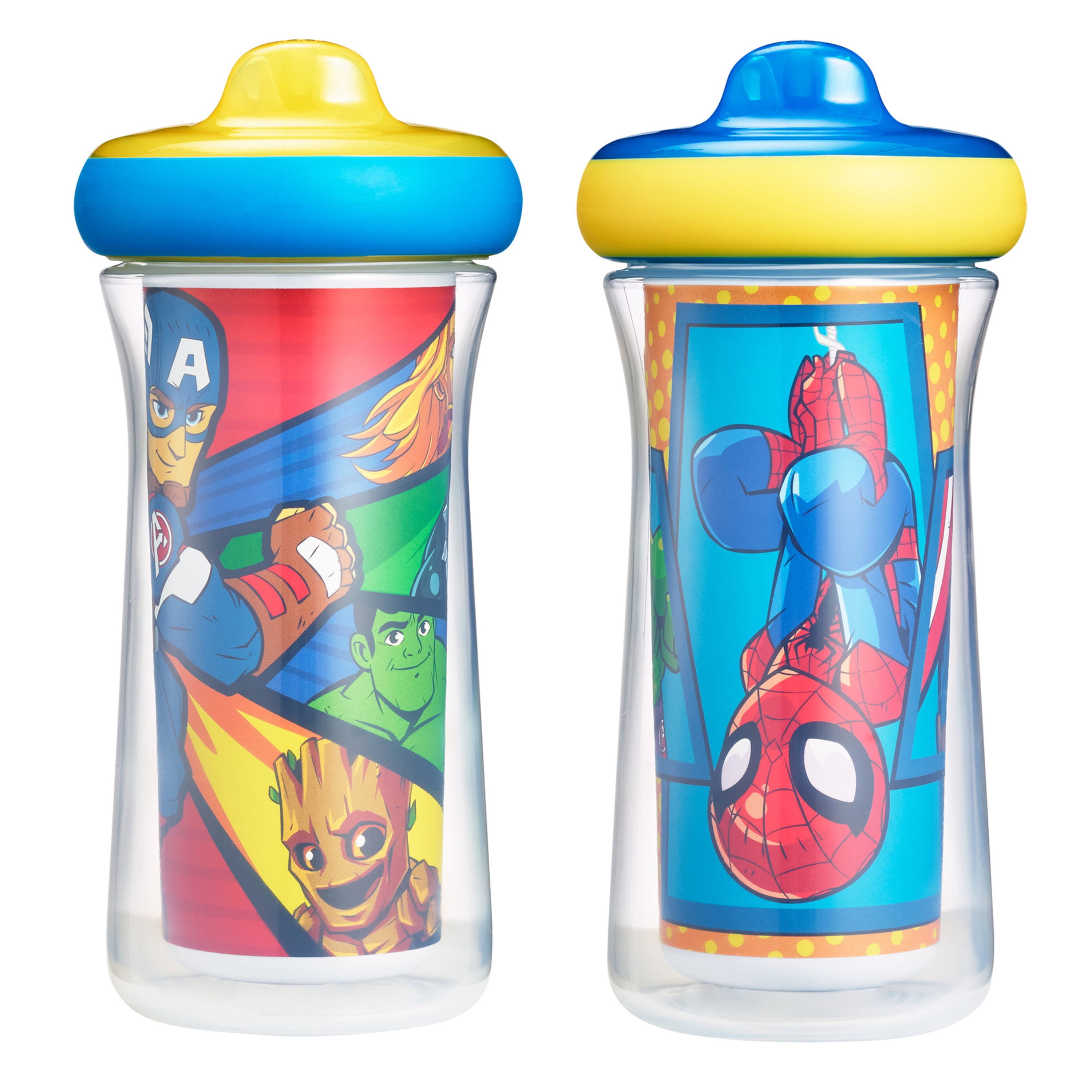 Spiderman Tumblers 2 Pack Water Bottles Sippy Cup Snap Top BPA