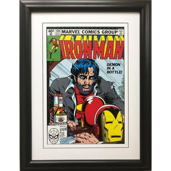 Marvel "Invincible Iron Man Demon in A Bottle" #128 Framed Comic Book Poster Generic