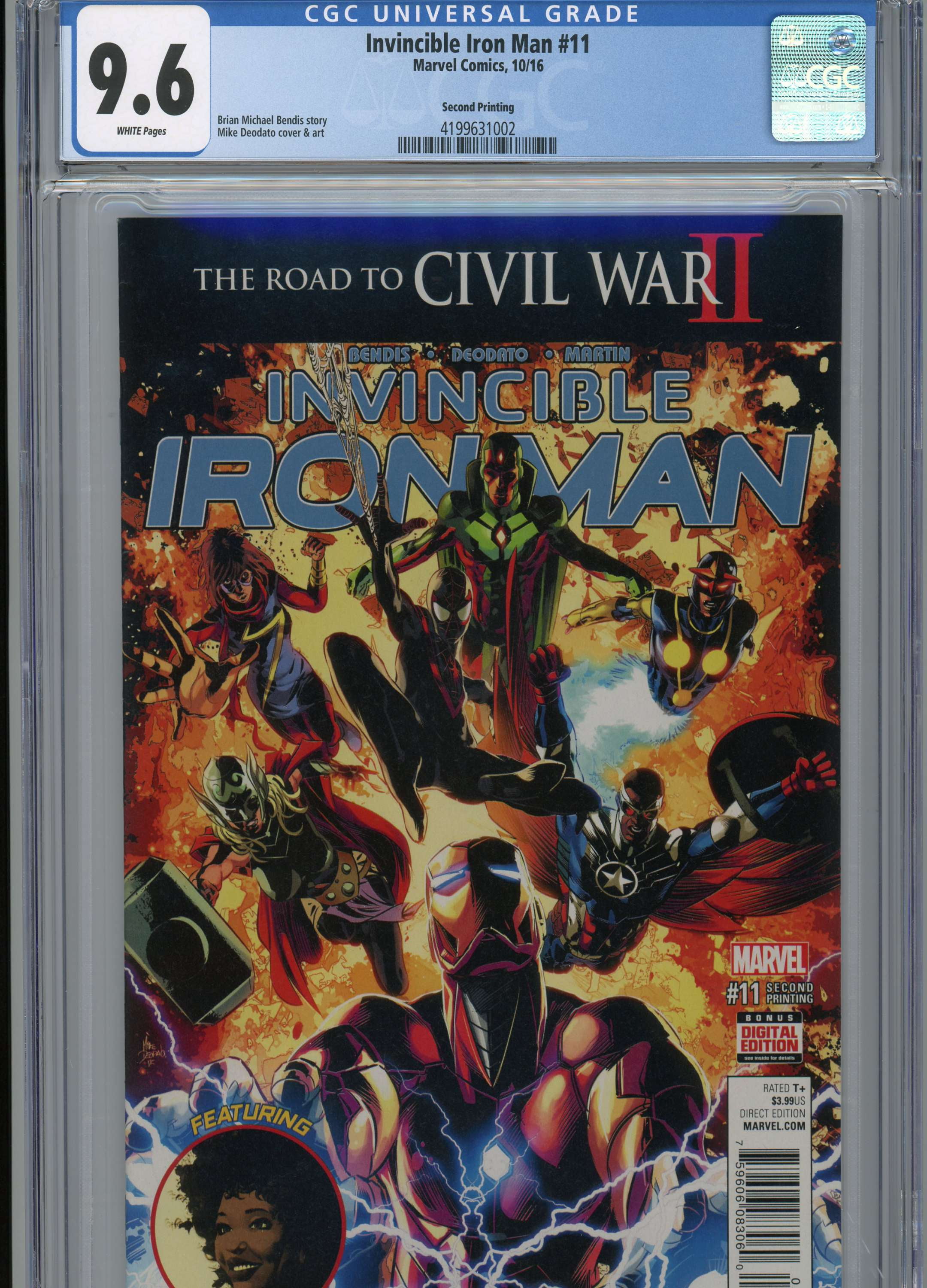Marvel Invincible Iron man 2016 Comic Book #11 (Second Printing) (CGC 9.6) (Marvel Comics)