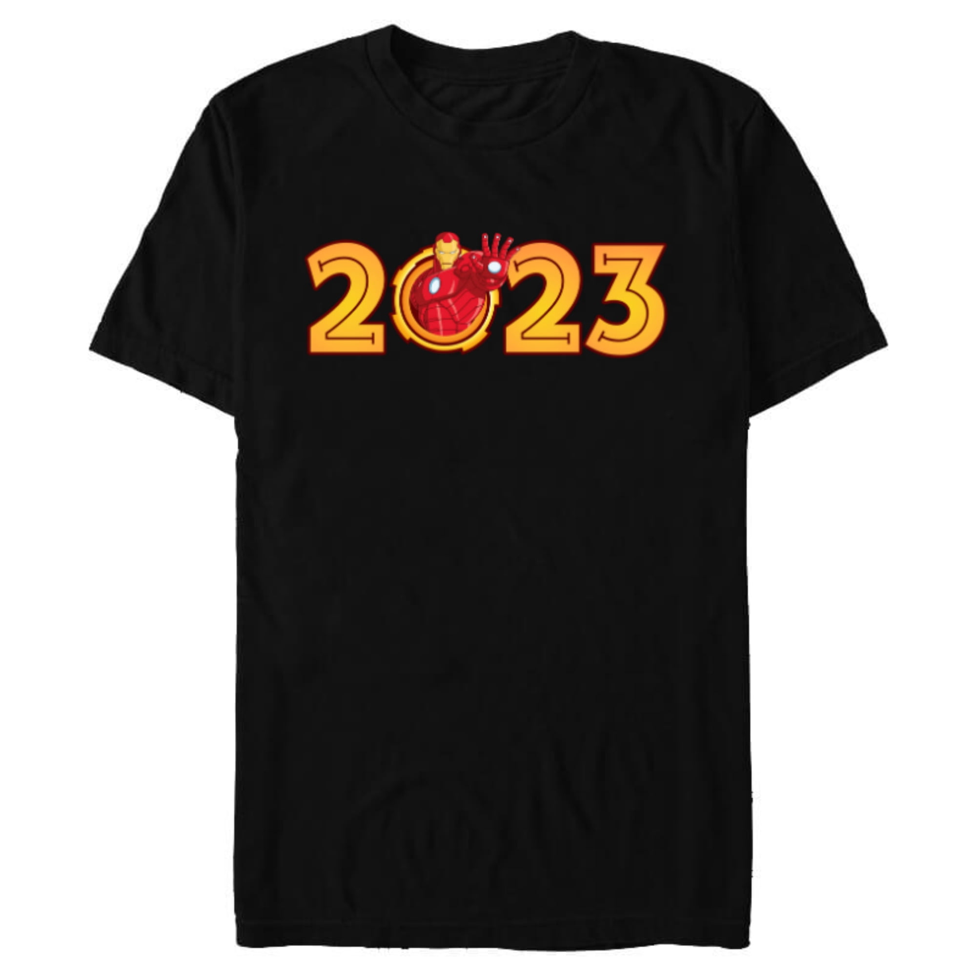Marvel Iron Man 2023 New Year - Short Sleeve Blended T-Shirt for Adults - Customized-Black