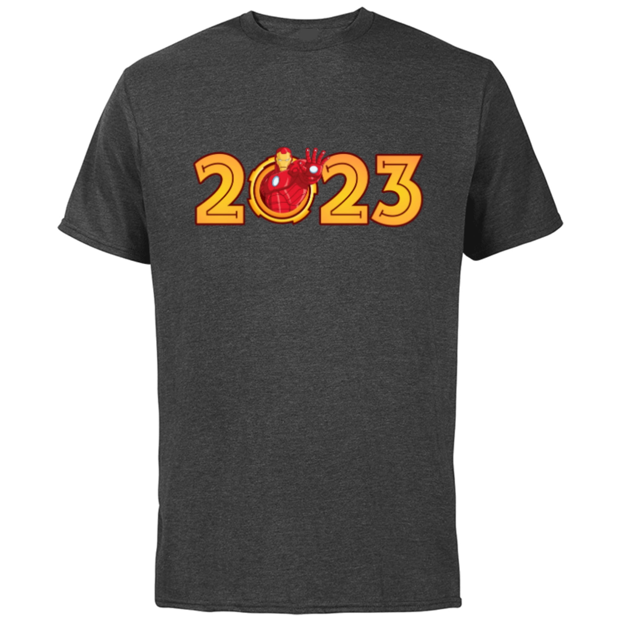 Marvel Iron Man 2023 New Year - Short Sleeve Cotton T-Shirt for Adults - Customized-Charcoal