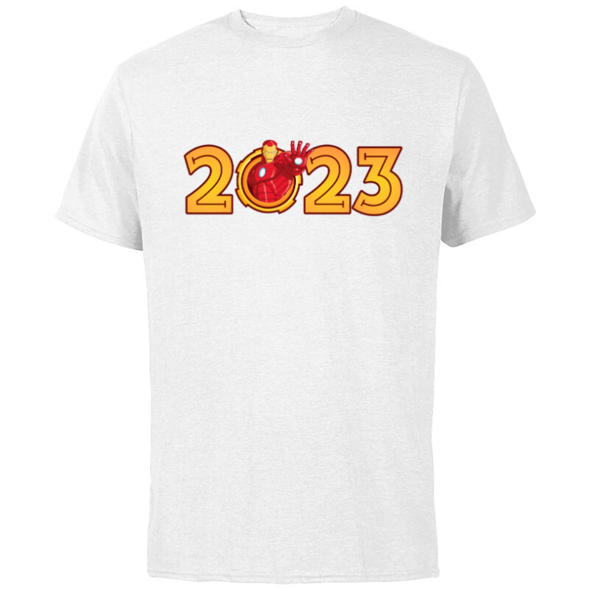 Marvel Iron Man 2023 New Year - Short Sleeve Cotton T-Shirt for Adults - Customized-White