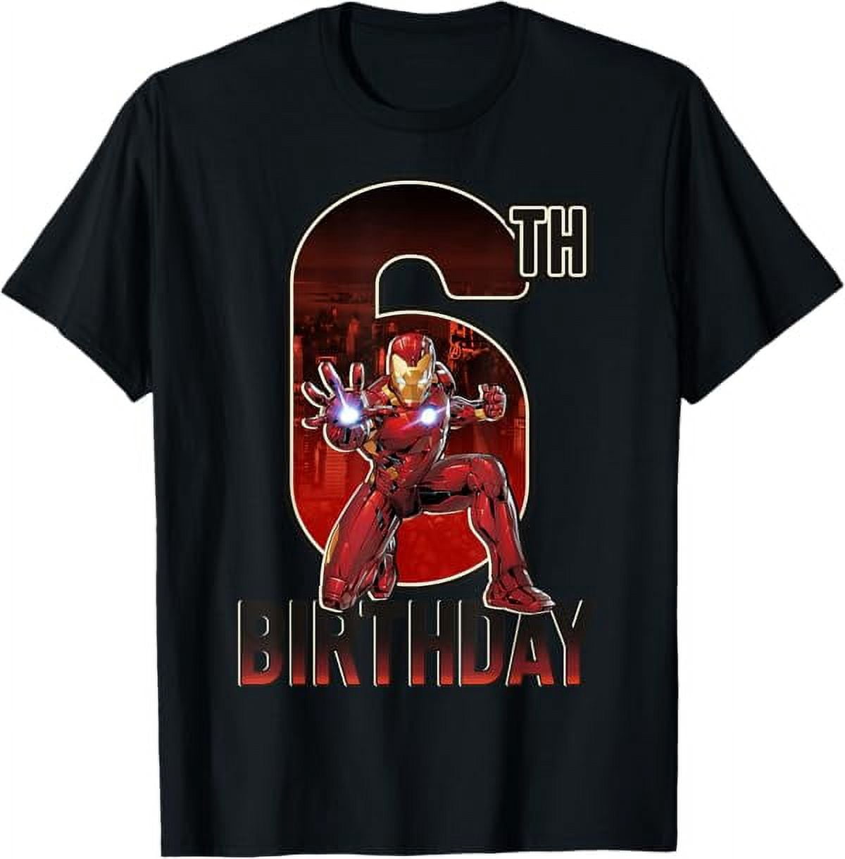 Marvel Iron Man 6th Birthday Action Pose Graphic T-Shirt - Walmart.com