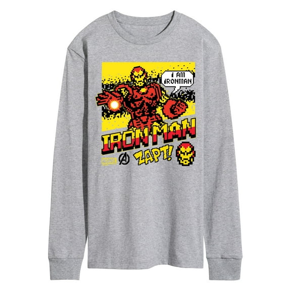 Marvel Iron Man - 8 Bit Pixelated - Men's Long Sleeve Graphic T-Shirt