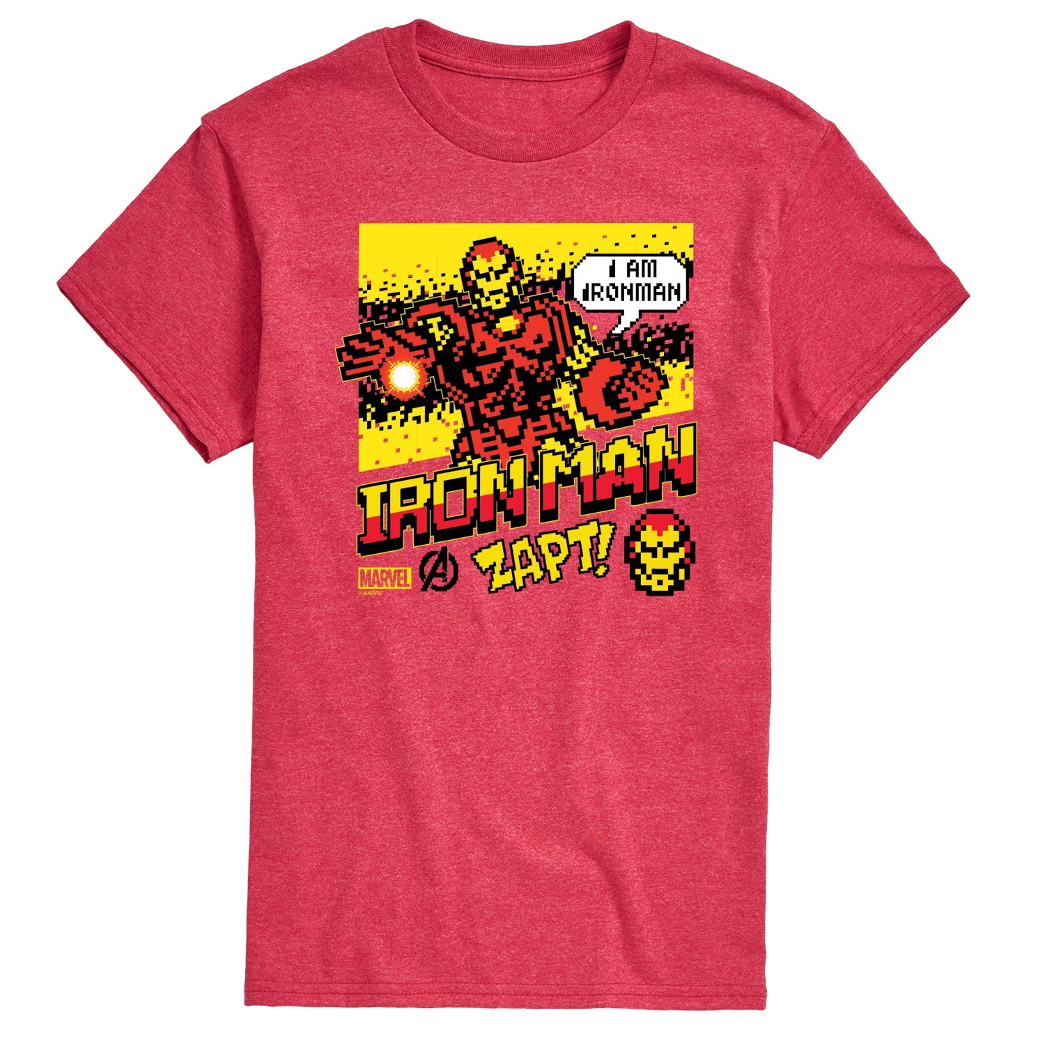 Marvel Iron Man - 8 Bit Pixelated - Men's Short Sleeve Graphic T-Shirt
