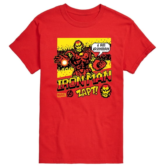 Marvel Iron Man - 8 Bit Pixelated - Men's Short Sleeve Graphic T-Shirt