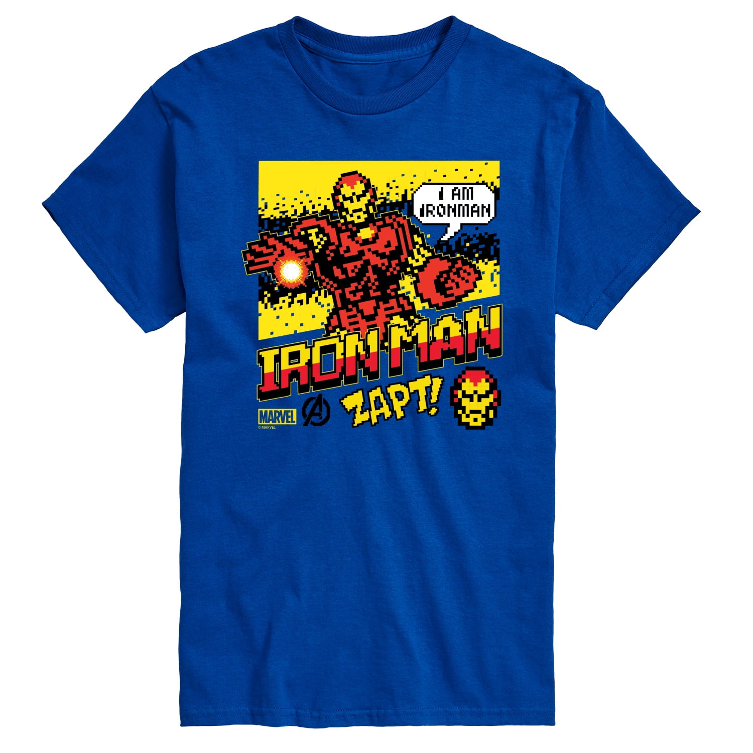 Marvel Iron Man - 8 Bit Pixelated - Men's Short Sleeve Graphic T-Shirt