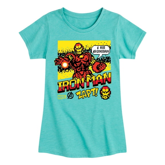 Marvel Iron Man - 8 Bit Pixelated - Toddler And Youth Girls Fitted Short Sleeve Graphic T-Shirt