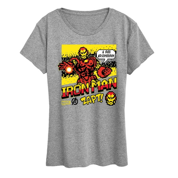 Marvel Iron Man - 8 Bit Pixelated - Women's Short Sleeve Graphic T-Shirt