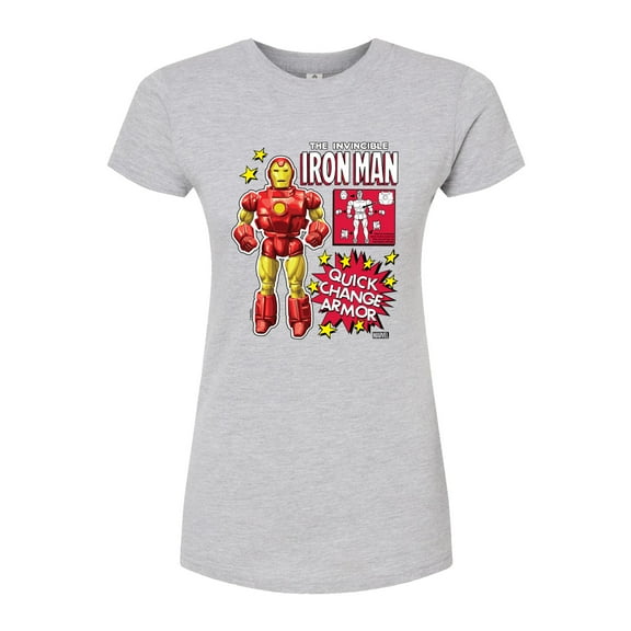 Marvel Iron Man - Action Figure - Juniors Fitted Graphic T-Shirt
