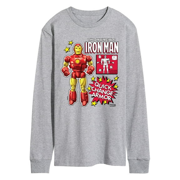 Marvel Iron Man - Action Figure - Men's Long Sleeve Graphic T-Shirt