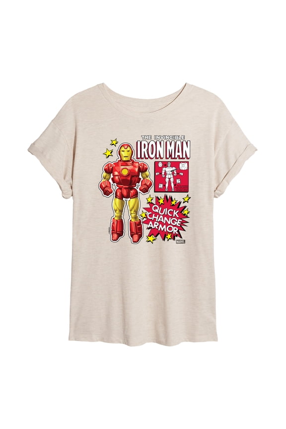 Iron Man - Action Figure - Women's Oversized Graphic T-Shirt