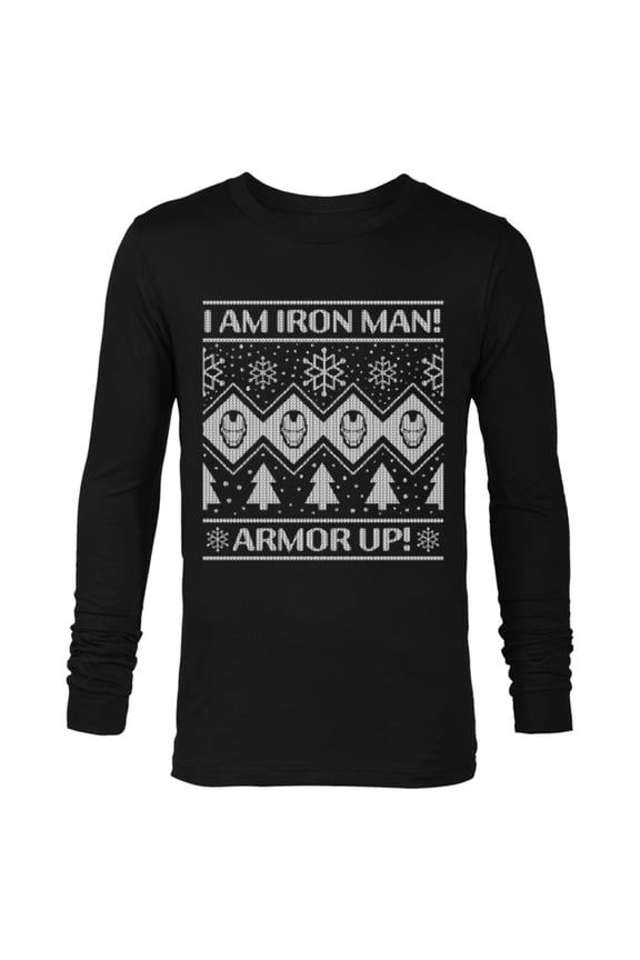 Iron Man Armor Up Holiday - Long Sleeve T-Shirt for Men - Customized-Black