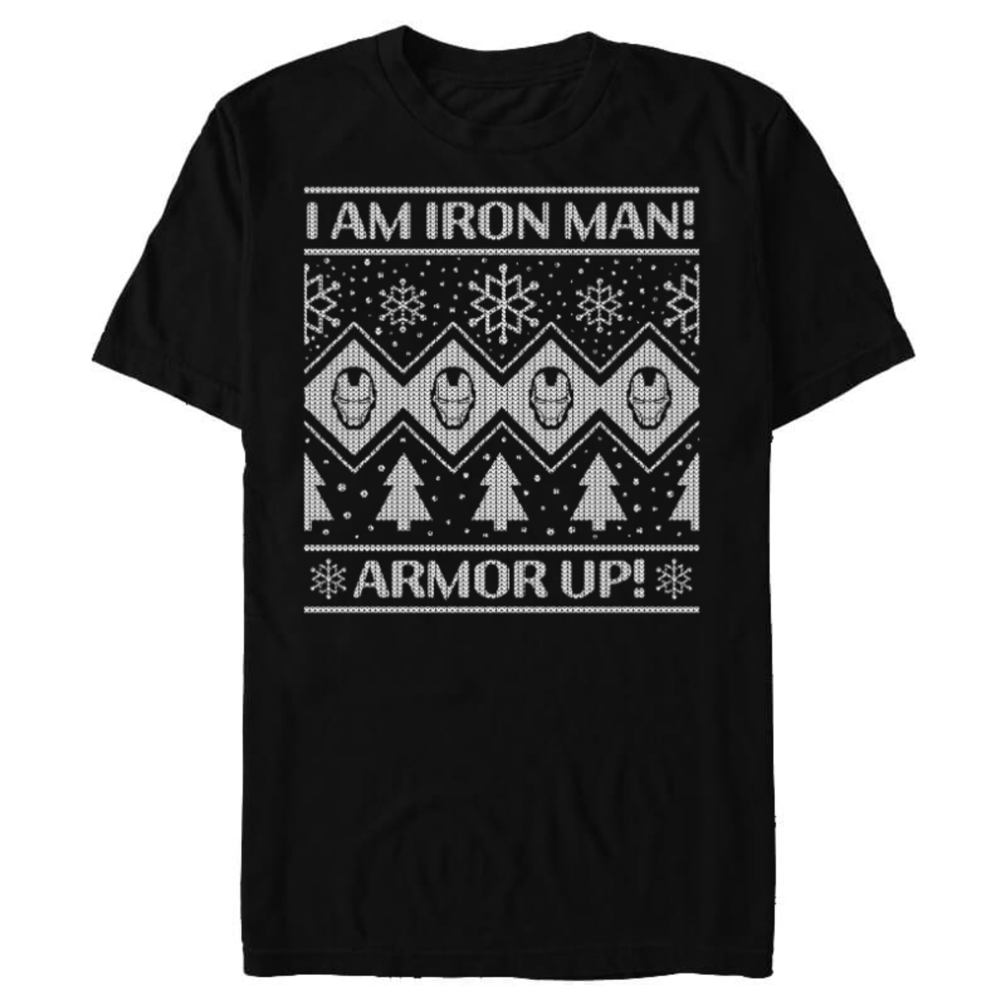Marvel Iron Man Armor Up Holiday - Short Sleeve Blended T-Shirt for Adults - Customized-Black