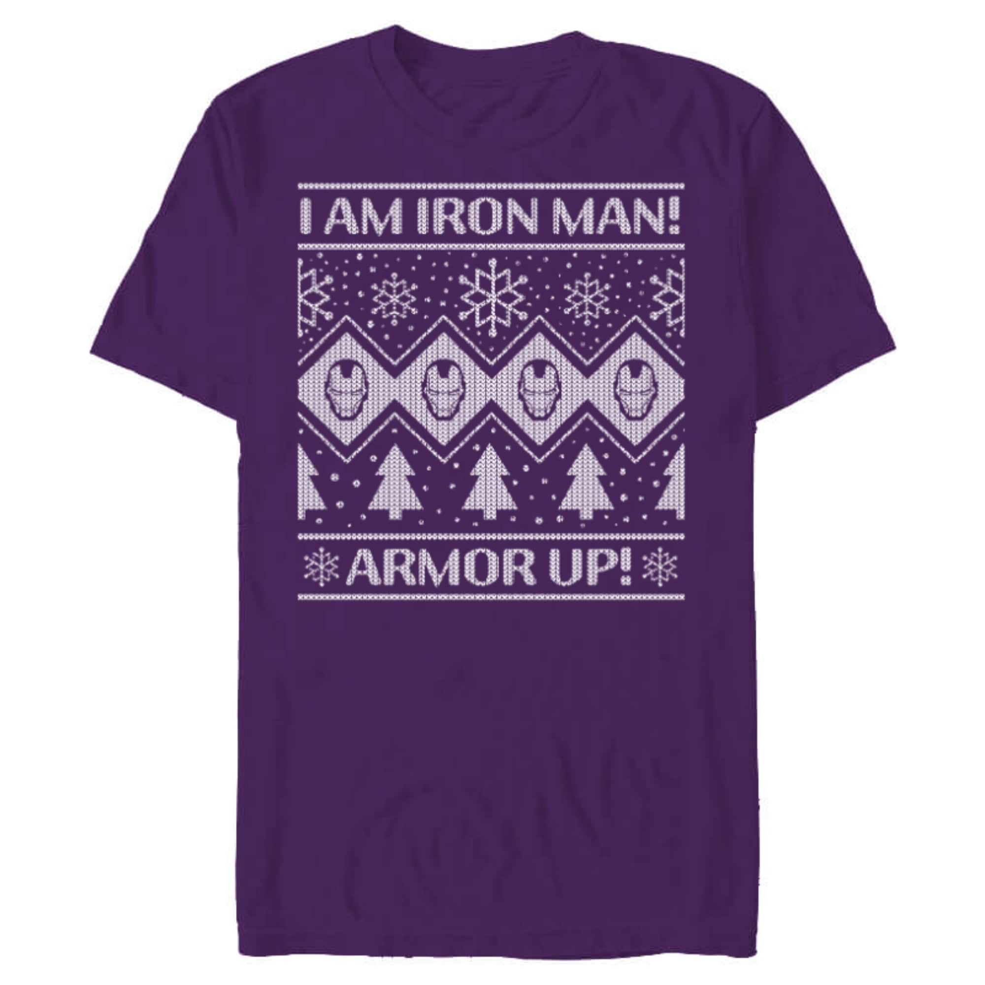 Marvel Iron Man Armor Up Holiday - Short Sleeve Blended T-Shirt for Adults - Customized-Purple