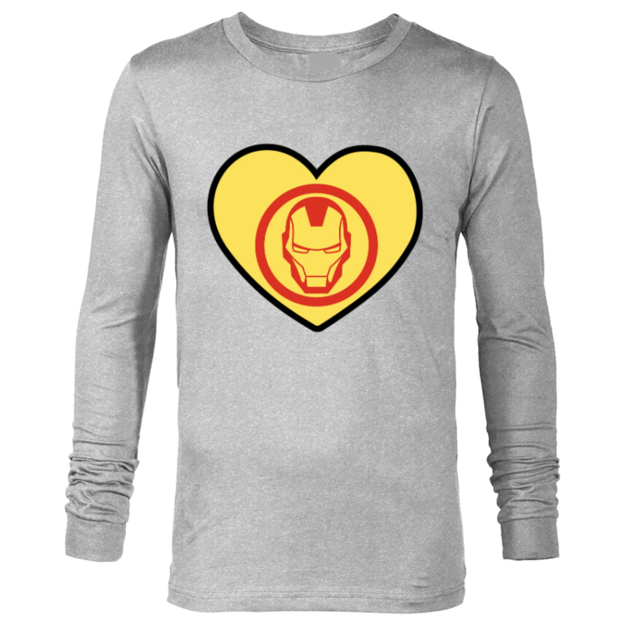 Marvel Iron Man Avengers Heart Love Romantic Valentine’s Day - Long Sleeve T-Shirt for Men - Customized-Athletic Heather