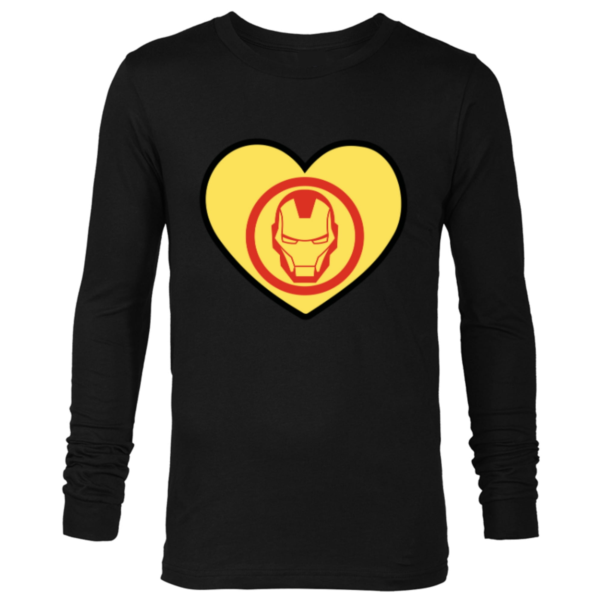 Marvel Iron Man Avengers Heart Love Romantic Valentine’s Day - Long Sleeve T-Shirt for Men - Customized-Black