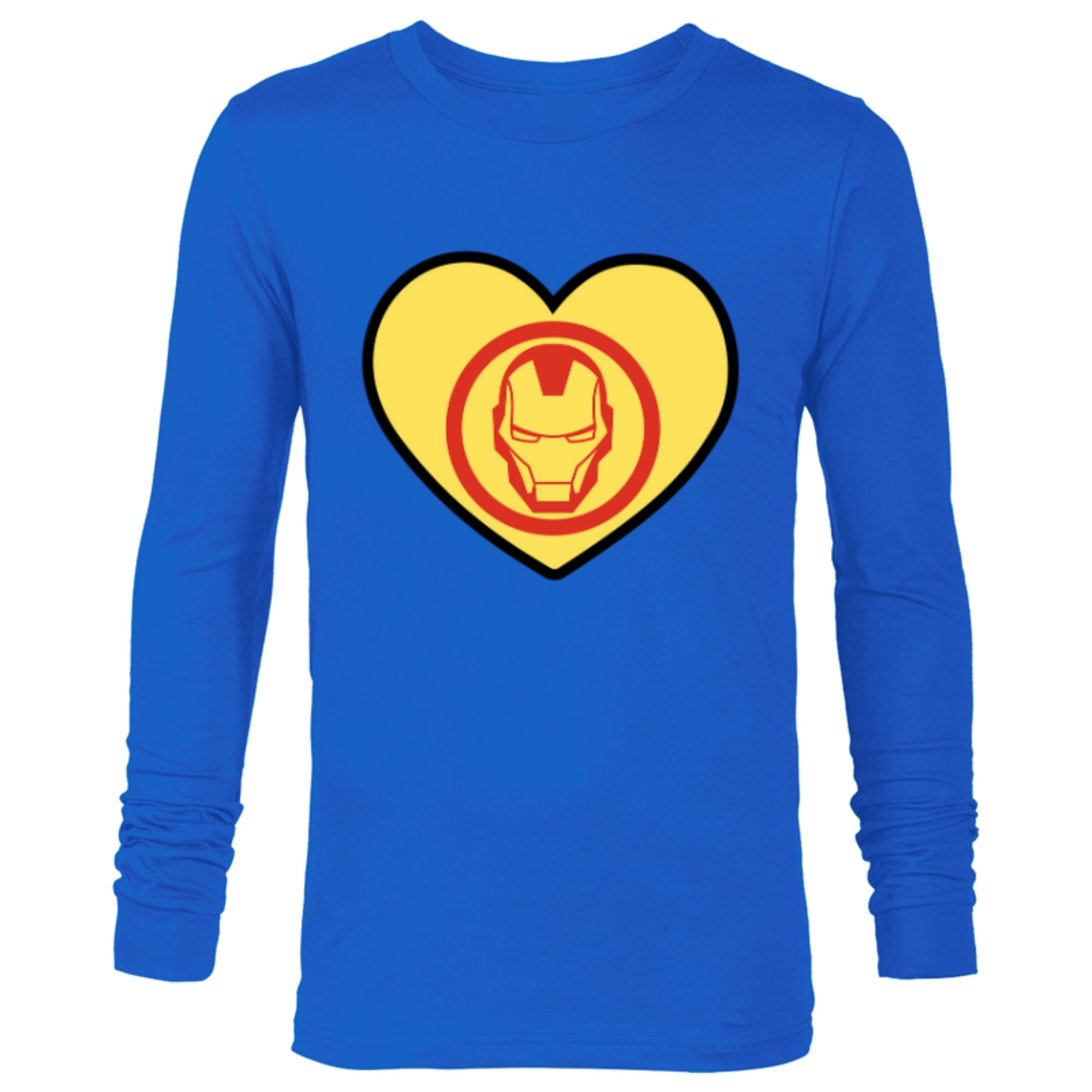 Marvel Iron Man Avengers Heart Love Romantic Valentine’s Day - Long Sleeve T-Shirt for Men - Customized-Navy