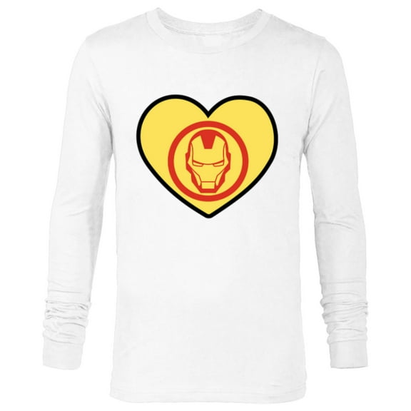 Marvel Iron Man Avengers Heart Love Romantic Valentine’s Day - Long Sleeve T-Shirt for Men - Customized-White