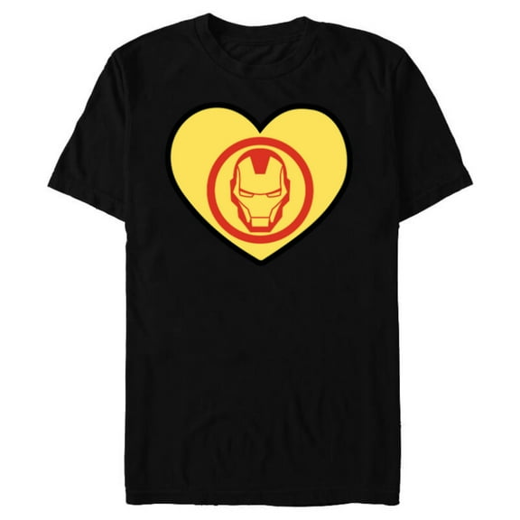 Marvel Iron Man Avengers Heart Love Romantic Valentine’s Day - Short Sleeve Blended T-Shirt for Adults - Customized-Black