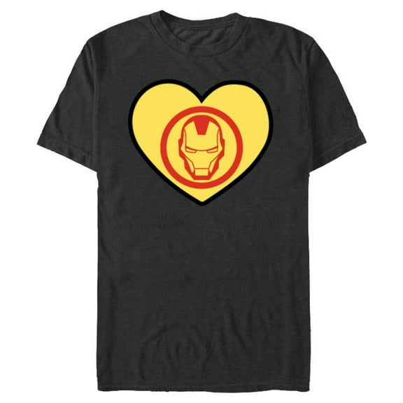Marvel Iron Man Avengers Heart Love Romantic Valentine’s Day - Short Sleeve Blended T-Shirt for Adults - Customized-Dark Heather