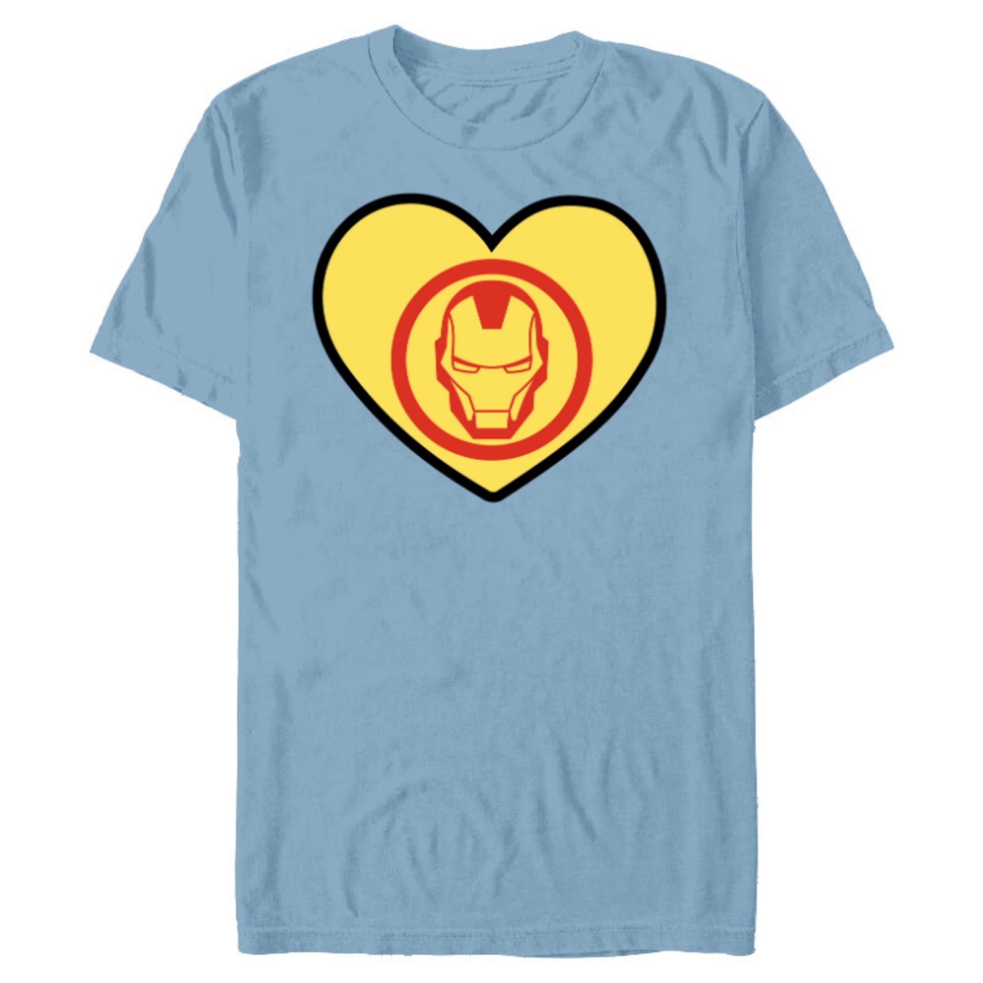 Marvel Iron Man Avengers Heart Love Romantic Valentine’s Day - Short Sleeve Blended T-Shirt for Adults - Customized-Ocean Blue