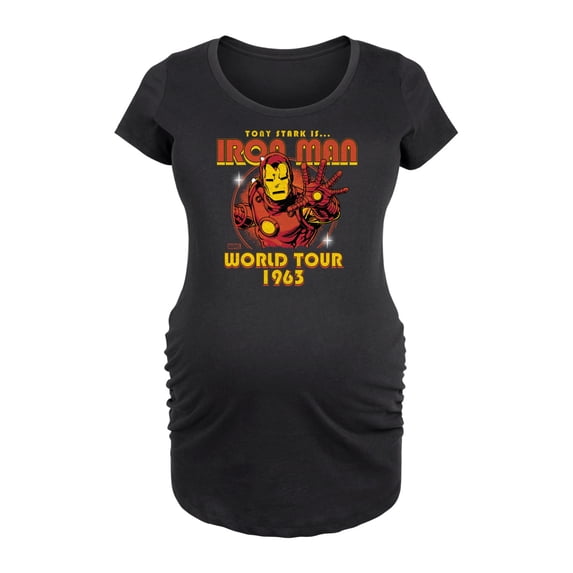 Marvel Iron Man - Band Tee Style - Maternity Scoop Neck Graphic T-Shirt
