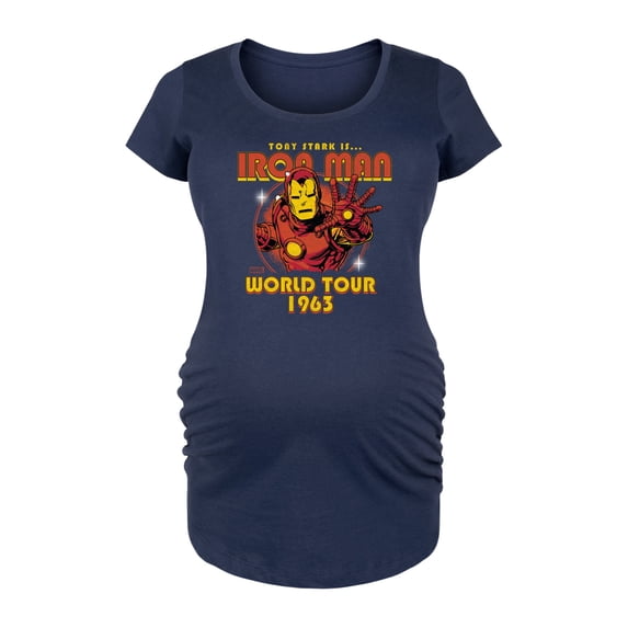 Marvel Iron Man - Band Tee Style - Maternity Scoop Neck Graphic T-Shirt
