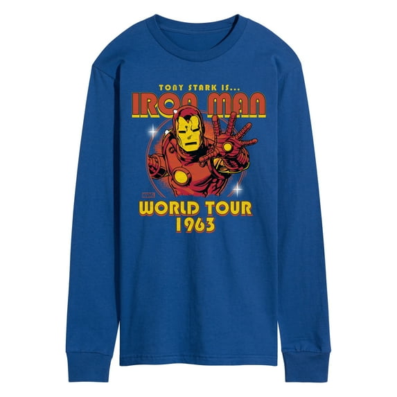 Marvel Iron Man - Band Tee Style - Men's Long Sleeve Graphic T-Shirt