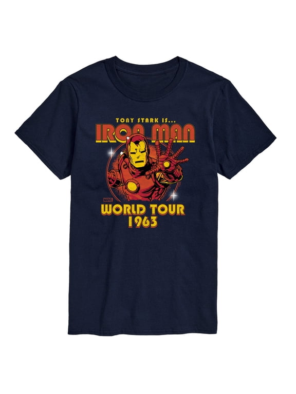 - Iron Man Band Tee Style Men's Short Sleeve Graphic T-Shirt