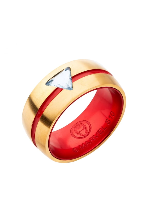 Marvel Iron Man CZ Arc Reactor Ring - Officially Licensed Marvel Collectible Enamel Ring, Size - 12