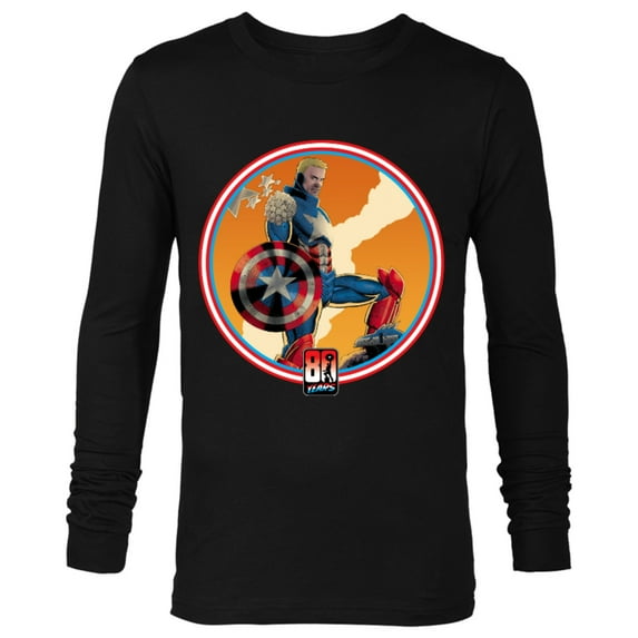 Marvel Iron Man Captain America 80th Anniversary Covers Standard - Long Sleeve T-Shirt for Men – Customized-Black