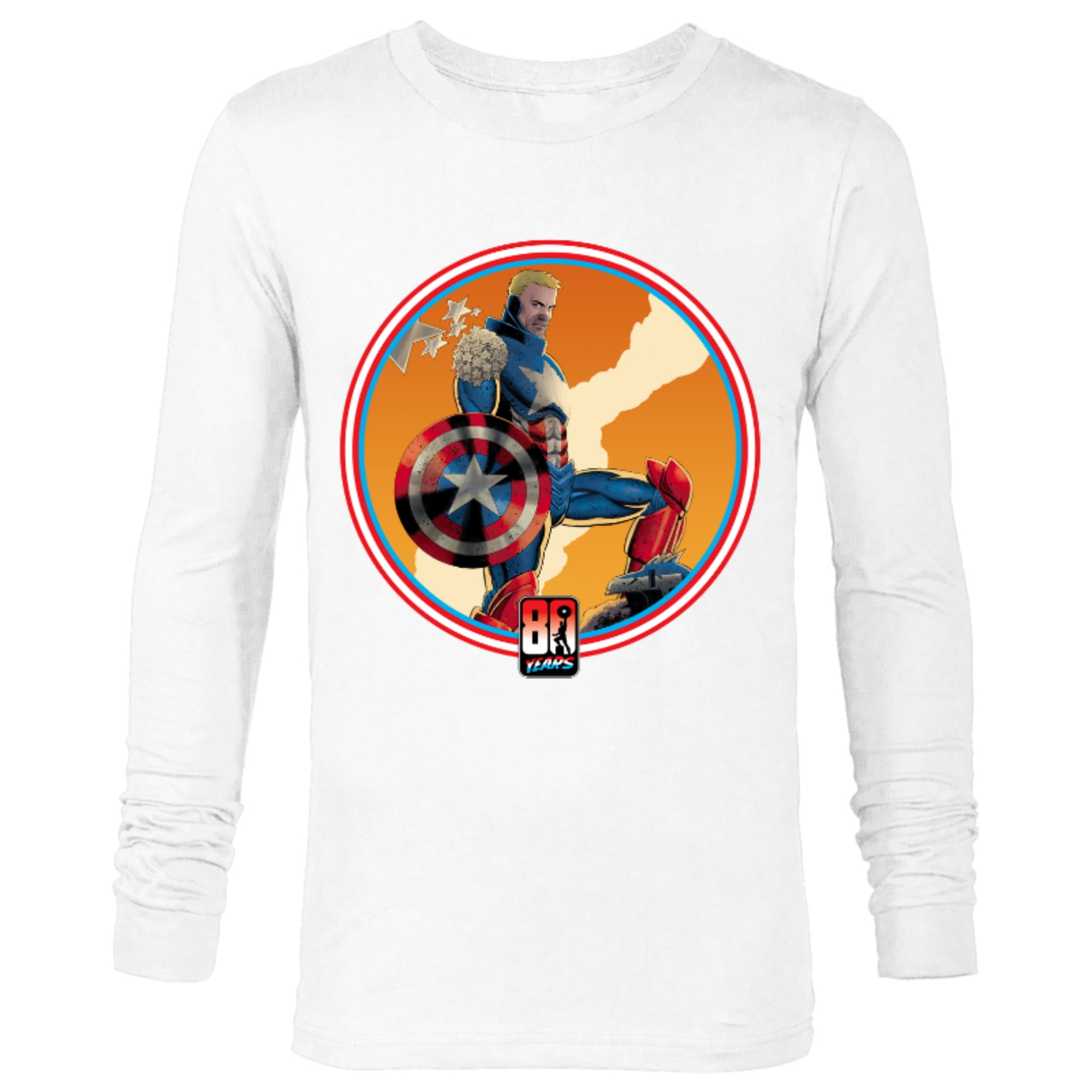 Marvel Iron Man Captain America 80th Anniversary Covers Standard - Long Sleeve T-Shirt for Men – Customized-White