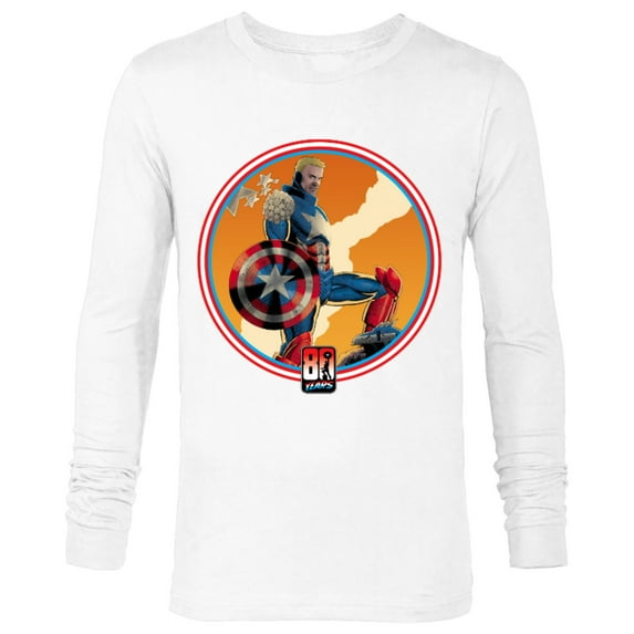 Marvel Iron Man Captain America 80th Anniversary Covers Standard - Long Sleeve T-Shirt for Men – Customized-White