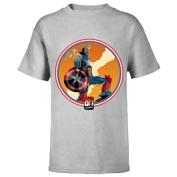 Marvel Iron Man Captain America 80th Anniversary Covers Standard - Short Sleeve T-Shirt for Kids – Customized-Athletic Heather