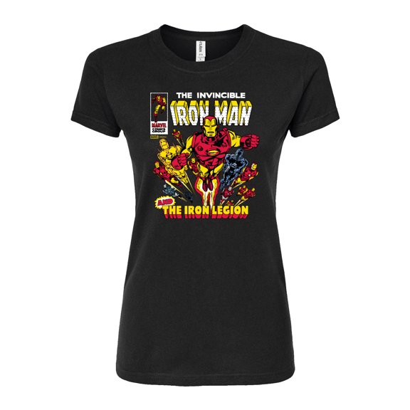 Marvel Iron Man - Comic Book Cover - Juniors Fitted Graphic T-Shirt