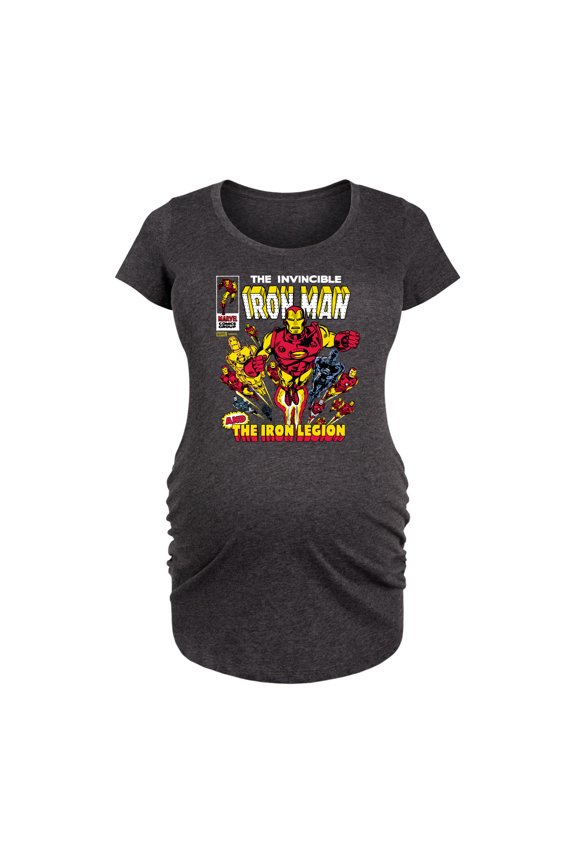Iron Man - Comic Book Cover - Maternity Scoop Neck Graphic T-Shirt